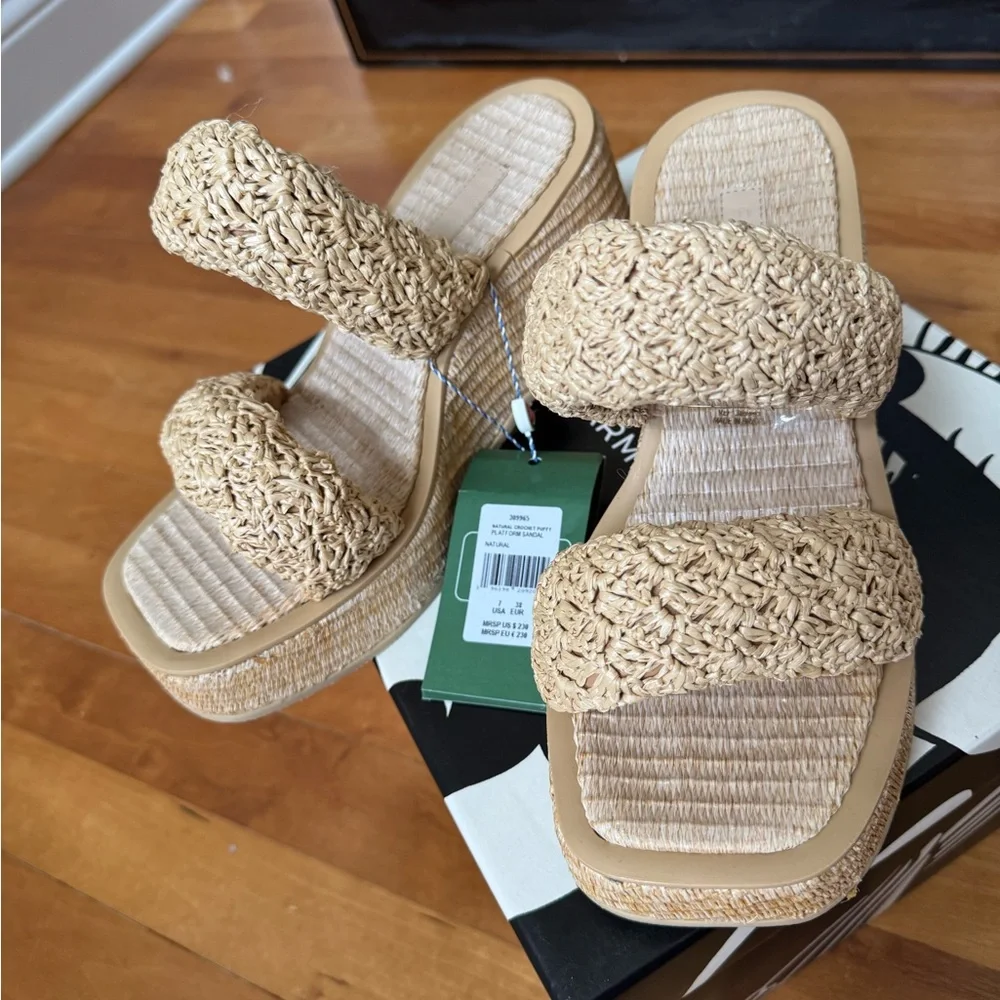 Farm Rio Natural Crocheted Puffy Platform Sandals - Picture 7 of 9